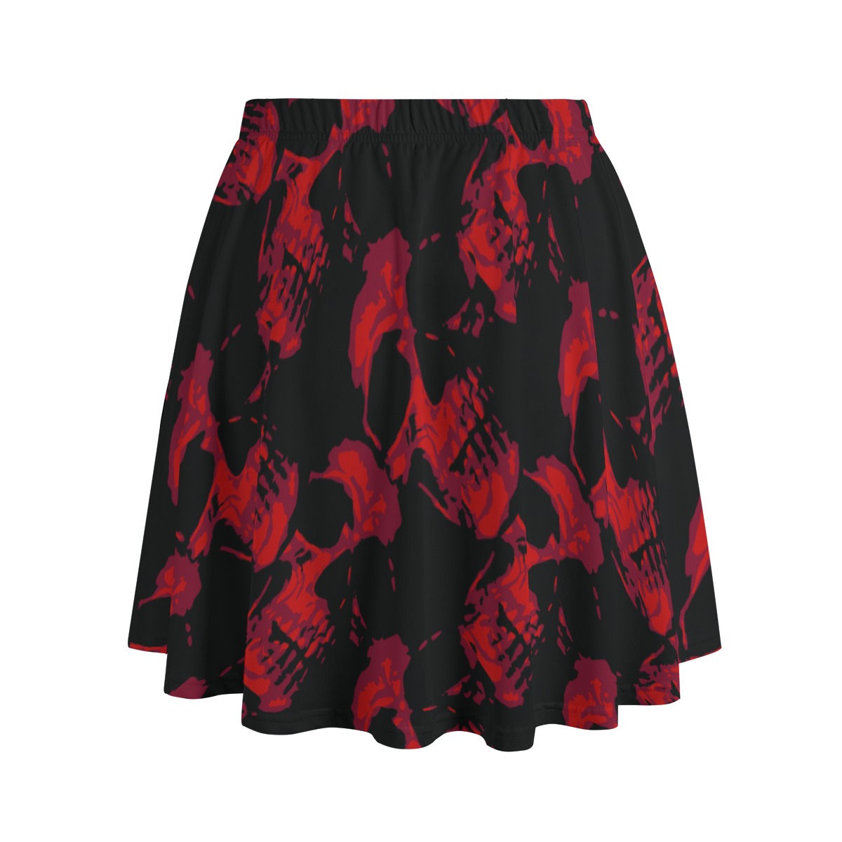 Gothic Red Skulls Bazyrey Skirt With Pocket - Image 2