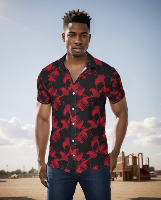 Red Skull Casual Shirt