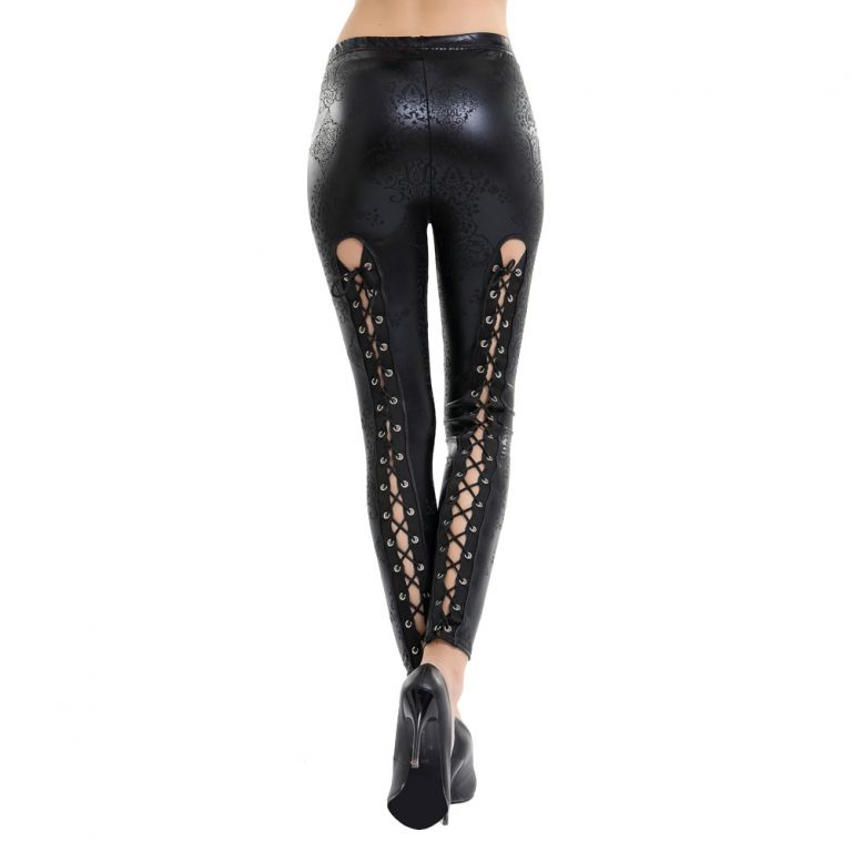 Nightclub Bandage Leather Leggings – Gothic Honey