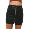 Sexy Metal Ring Zipper Skirt