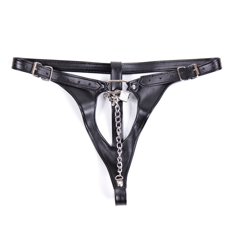 Fetish Sexy Hollow Out Panties with Lockable Metal Chained Front Brief ...