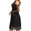 Gothic Cold Shoulder Flare Party Dress - Image 4