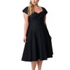 Summer Sleeveless Cut Out V Neck Retro Dress