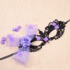 Gothic Upper Half Face Flower Lace Mask - Image 5