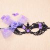Gothic Upper Half Face Flower Lace Mask - Image 4