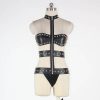 Sexy Black Fetish Zipper Bodysuit - Image 2