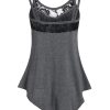 Gothic Lace Bowknot Asymmetrical Tank Top - Image 2