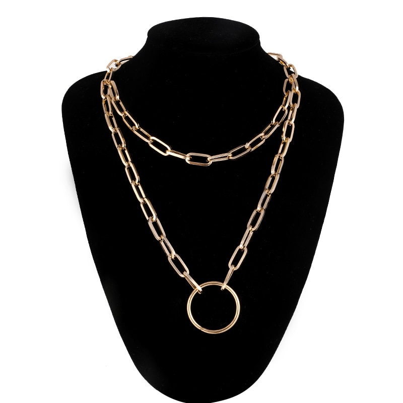 Double Layer Lock Chain Necklace – Gothic Honey