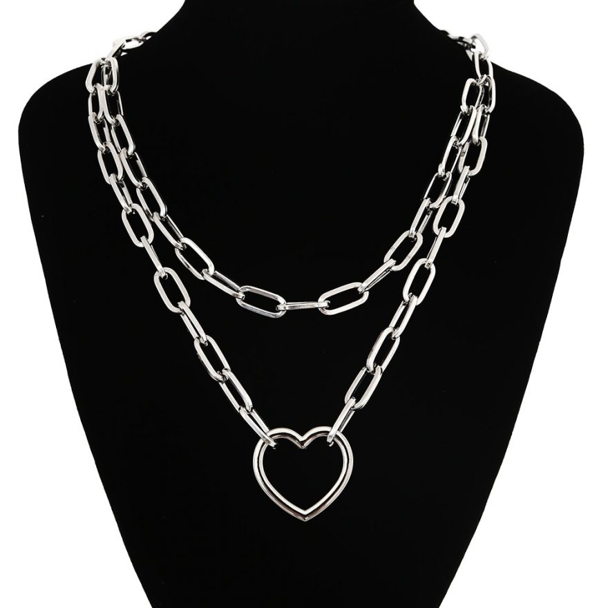 Double Layer Lock Chain Necklace – Gothic Honey