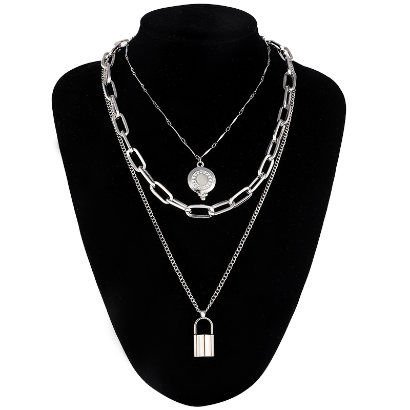 Double Layer Lock Chain Necklace – Gothic Honey