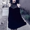 Gothic Halter Velvet Dress
