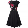 Elegant Flared V- Neck Vintage Dress - Image 2