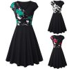 Elegant Flared V- Neck Vintage Dress - Image 3