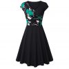 Elegant Flared V- Neck Vintage Dress - Image 4