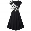 Elegant Flared V- Neck Vintage Dress