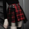 Autumn Japanese Harajuku Plaid Gothic Skirt