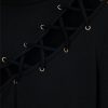 Casual Round Neck Hollow Blouse Top - Image 5