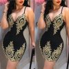 V-neck Sleeveless Embroidery Evening Dress - Image 3