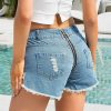 Low Rise Zipper Open Jeans Shorts - Image 2