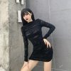 Gothic Black Mini Streetwear Rock Dress