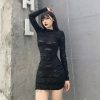 Gothic Black Mini Streetwear Rock Dress - Image 2