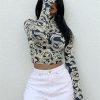 Dragon Long Sleeve High Collar Top - Image 4