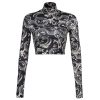 Dragon Long Sleeve High Collar Top