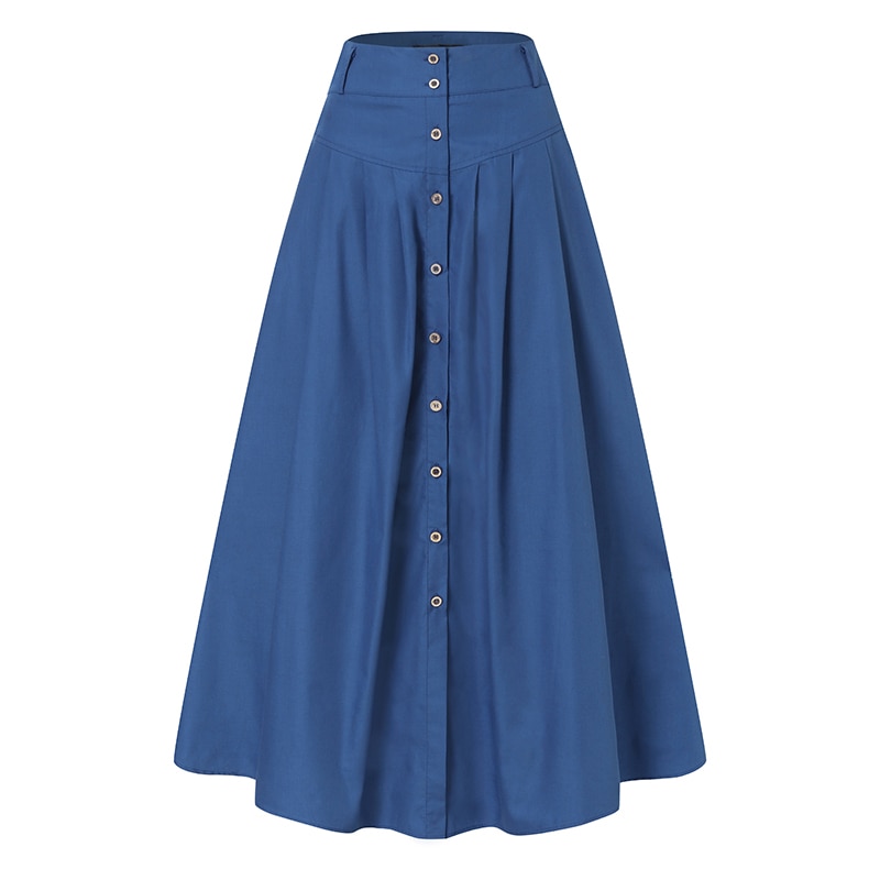 Solid Robe Maxi Button Skirt – Gothic Honey