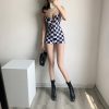 Strap Tank Plaid Zipper Jumpsuit - Image 4