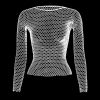 Hollow Out Fishnet Long Sleeve Top - Image 2