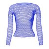 Hollow Out Fishnet Long Sleeve Top - Image 4