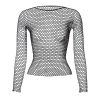 Hollow Out Fishnet Long Sleeve Top
