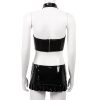 Wet Look Clubwear Back Crop Top with Mini Skirt - Image 6