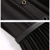 Black Pleated Vintage Chiffon Dress - Image 5