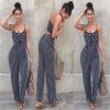 Summer Blue Backless Stripe Jumpsuit - Image 2