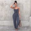 Summer Blue Backless Stripe Jumpsuit - Image 5
