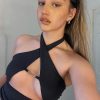Metal Chain Halter Cut-Out Top - Image 4
