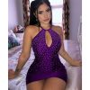 Summer Diamond Halter Hollow Dress - Image 4