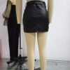 Slit Beaded PU Leather Skirt - Image 6