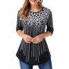 Spring Stripe Half Sleeve Casual Top - Image 2