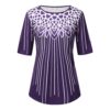 Spring Stripe Half Sleeve Casual Top - Image 5