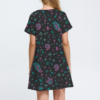 Gothic Pink Flowers V-Neck Dress - Image 2