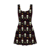 Gothic Punk Skull Flare Mini Dress - Image 3