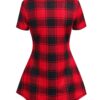 Gothic Crisscross Plaid Button Casual 2 in 1 Top - Image 5