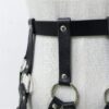 Gothic Faux Leather Harness Hollow Out Mini Skirt - Image 5