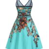 Leaf Printed Garden Party Summer Dress - Image 2