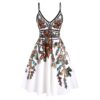 Leaf Printed Garden Party Summer Dress