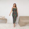 Prehistoric Dinosaur Oblique-Shoulder Dress