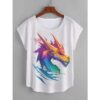 Colour Dragon Curved Hem Top