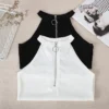 Club Wear Zipper Tank Crop Top